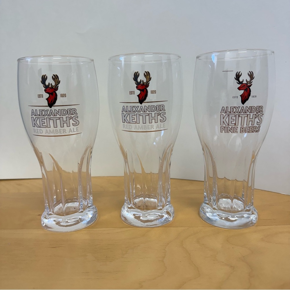 Alexander Keith’s Red Amber Ale & Fine Beers Clear Beer Glass Set